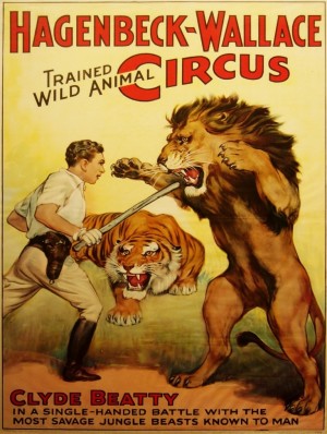 Vintage Circus Poster, Lion Tamer Poster